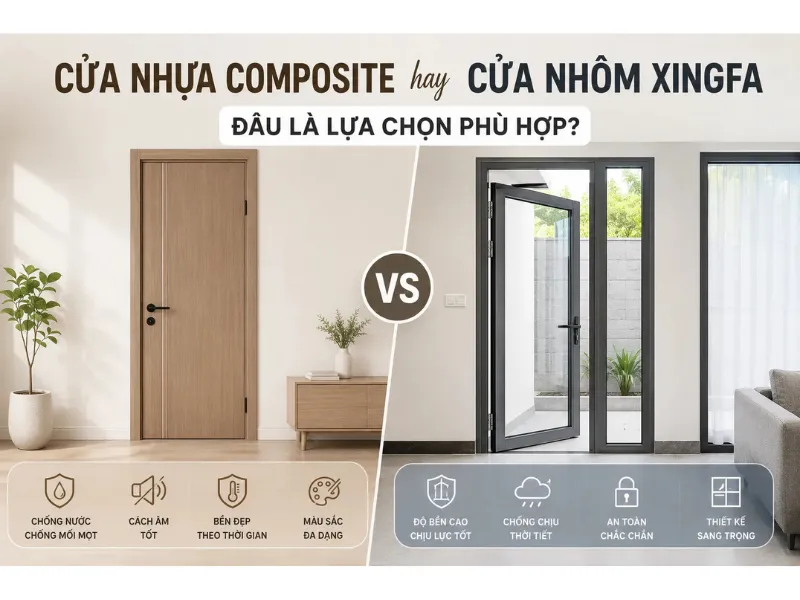 Cửa nhựa composite hay cửa nhôm xingfa?